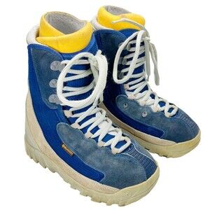 Burton Moto Snowboard Boots Suede Blue Mens 8.5 Womens 9.5 41.5 Removable Liners